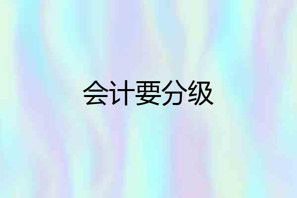 会计要分级