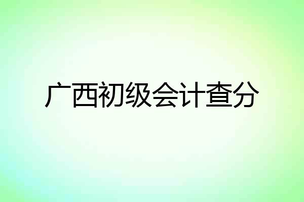广西初级会计查分