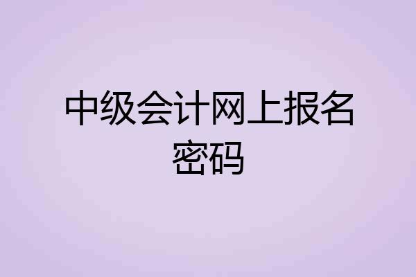 中级会计网上报名密码
