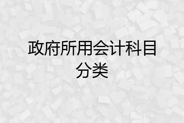 政府所用会计科目分类