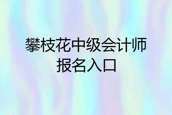 攀枝花中级会计师报名入口