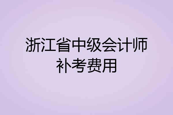 浙江省中级会计师补考费用