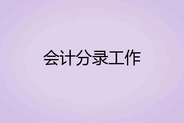 会计分录工作