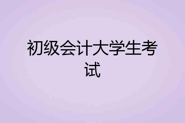 初级会计大学生考试