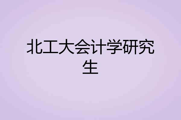 北工大会计学研究生