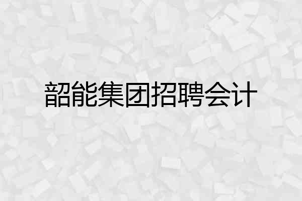 韶能集团招聘会计
