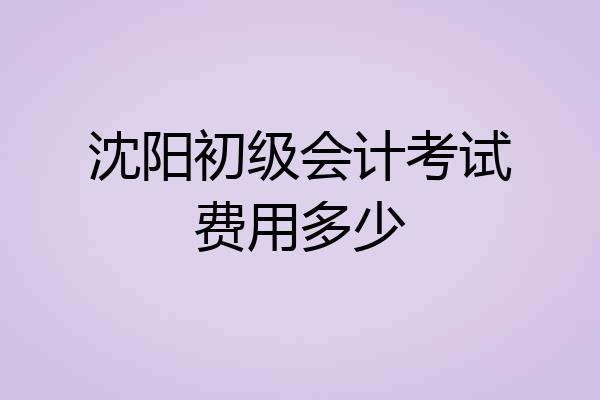 沈阳初级会计考试费用多少