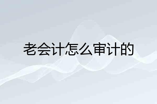 老会计怎么审计的