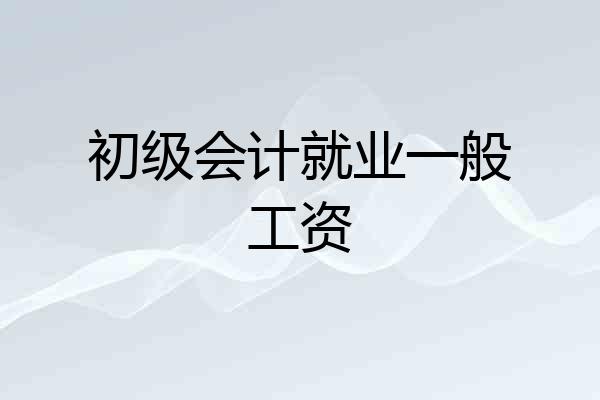 初级会计就业一般工资