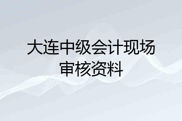 大连中级会计现场审核资料