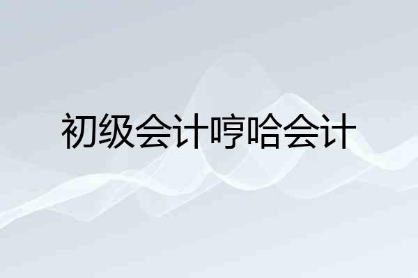 初级会计哼哈会计