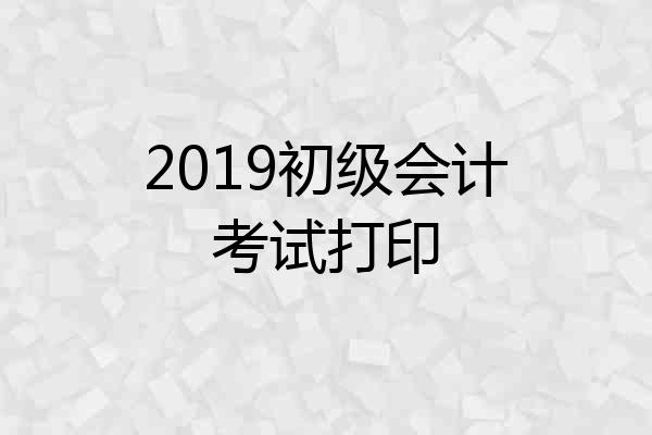 2019初级会计考试打印