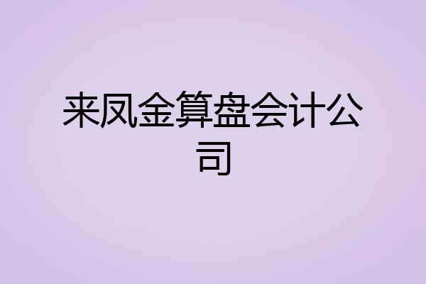 来凤金算盘会计公司