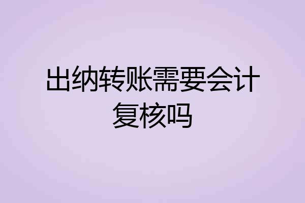 出纳转账需要会计复核吗