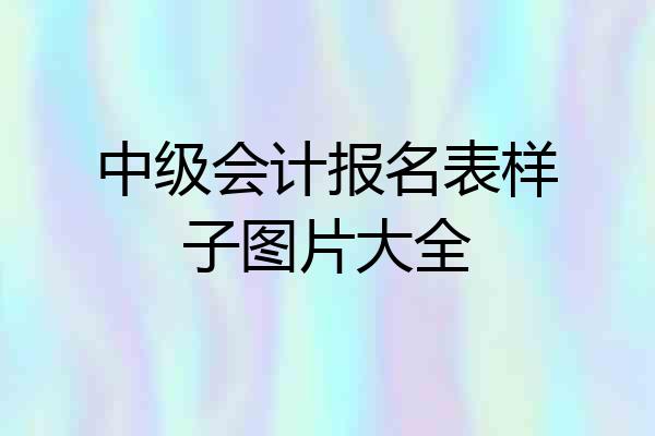 中级会计报名表样子图片大全