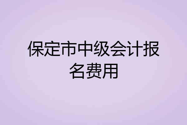保定市中级会计报名费用