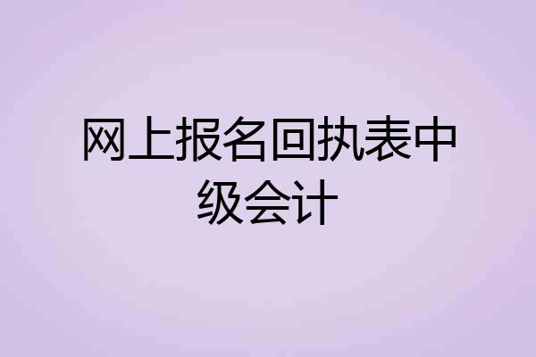 网上报名回执表中级会计