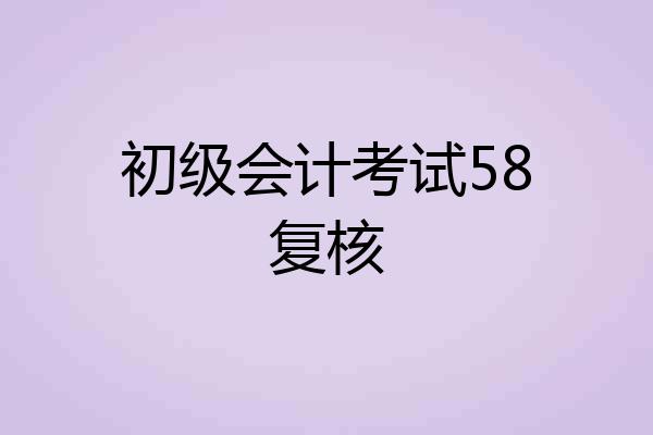 初级会计考试58复核