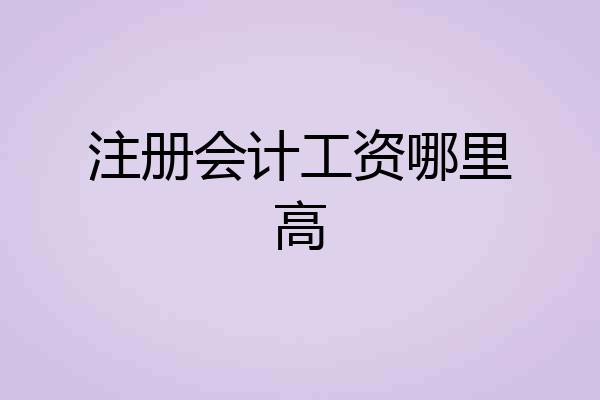 注册会计工资哪里高