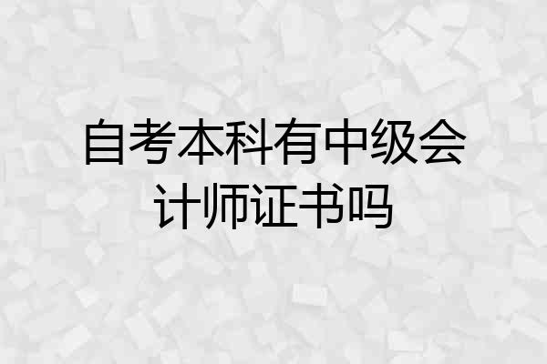 自考本科有中级会计师证书吗