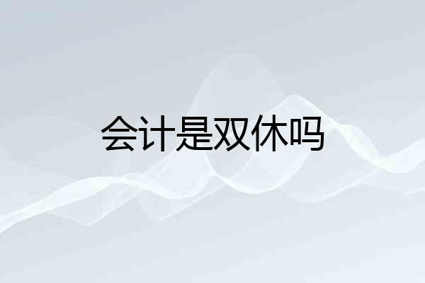 会计是双休吗