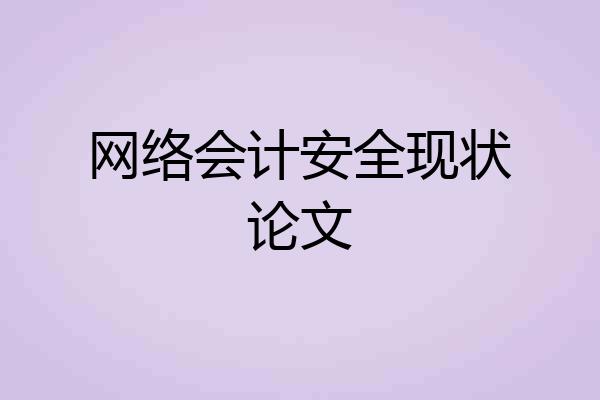 网络会计安全现状论文