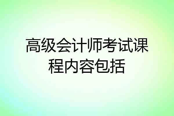 高级会计师考试课程内容包括
