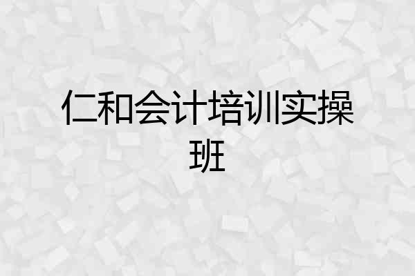 仁和会计培训实操班