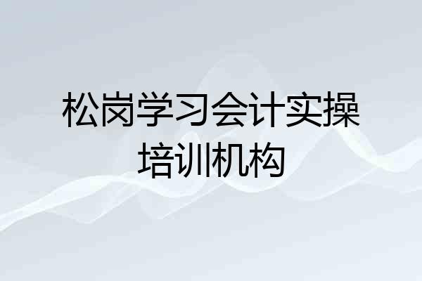松岗学习会计实操培训机构