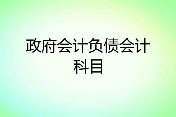 政府会计负债会计科目