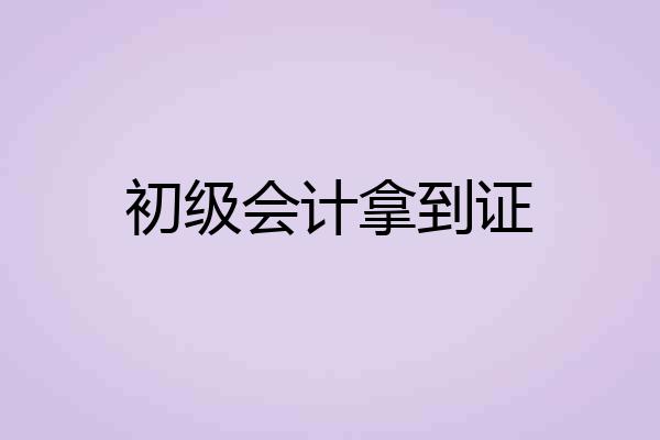 初级会计拿到证