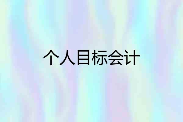 个人目标会计