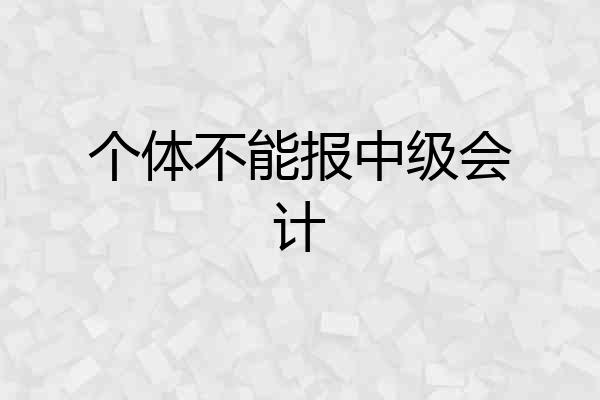个体不能报中级会计