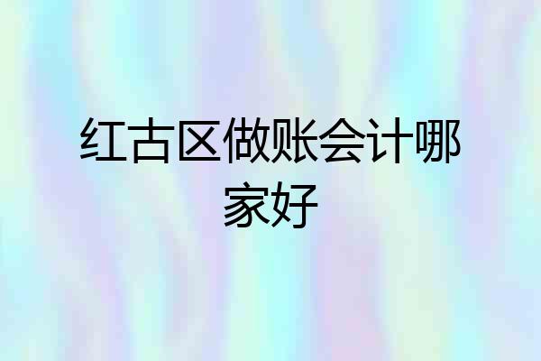 红古区做账会计哪家好