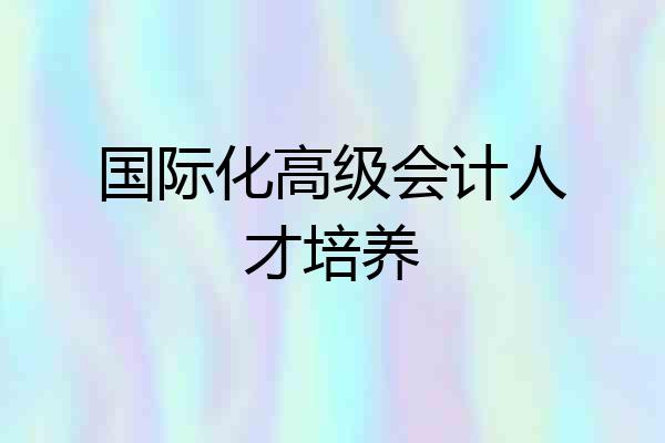 国际化高级会计人才培养