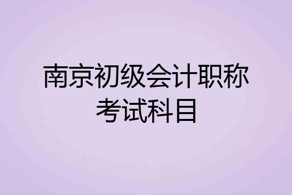 南京初级会计职称考试科目