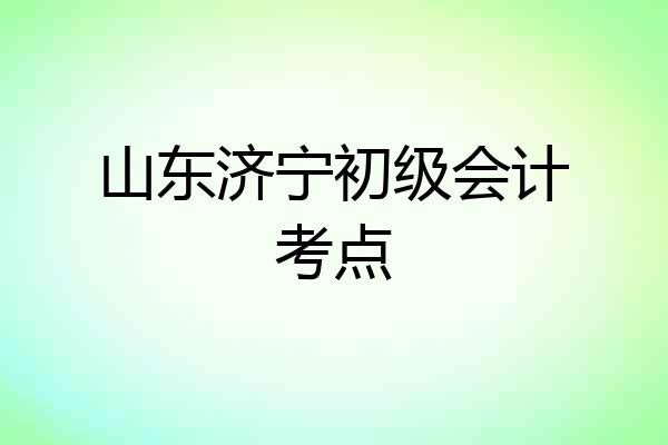 山东济宁初级会计考点