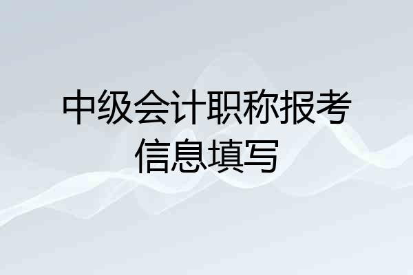 中级会计职称报考信息填写
