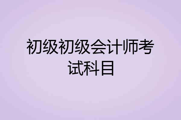 初级初级会计师考试科目
