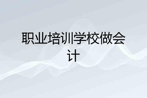 职业培训学校做会计