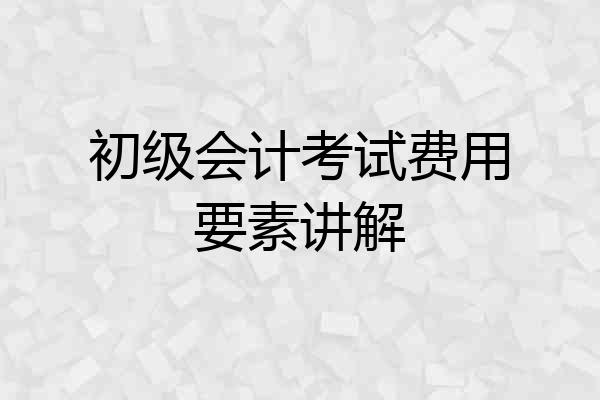 初级会计考试费用要素讲解