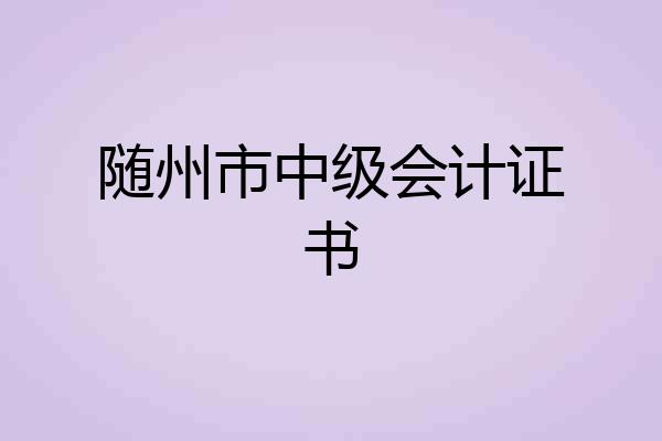 随州市中级会计证书
