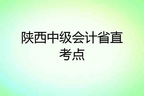 陕西中级会计省直考点