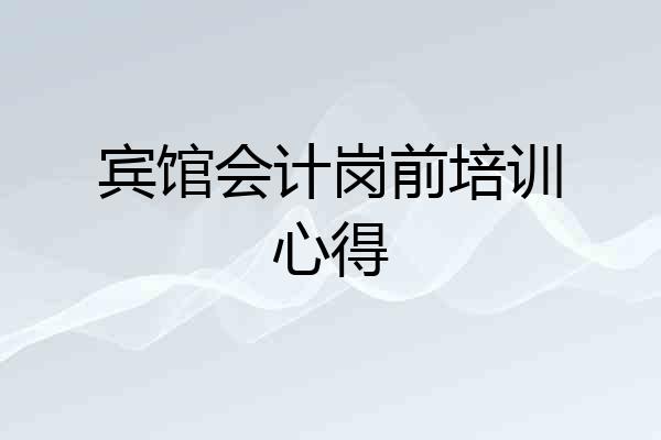 宾馆会计岗前培训心得