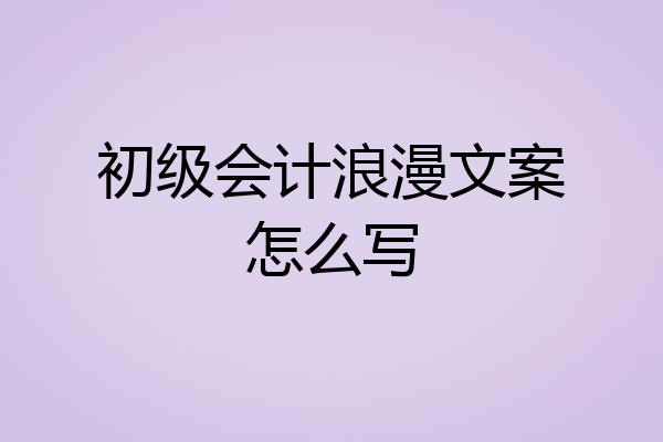 初级会计浪漫文案怎么写