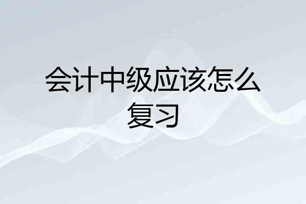 会计中级应该怎么复习