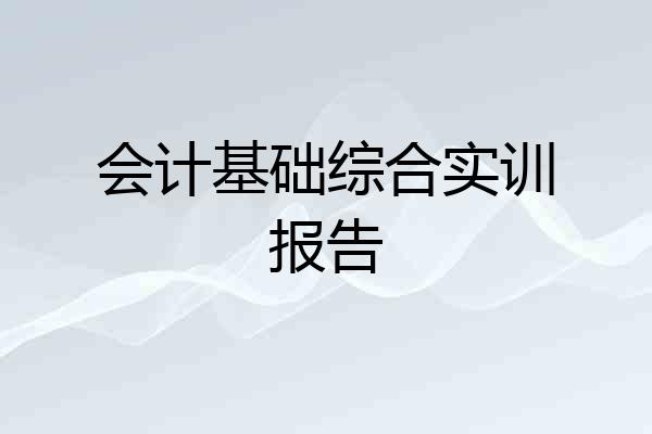 会计基础综合实训报告