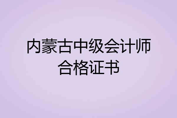 内蒙古中级会计师合格证书