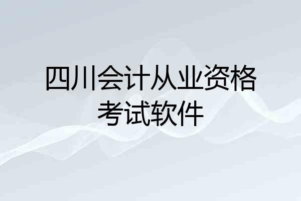 四川会计从业资格考试软件