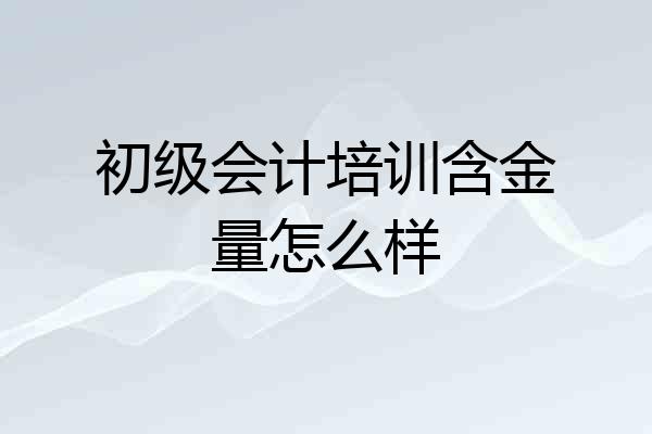 初级会计培训含金量怎么样